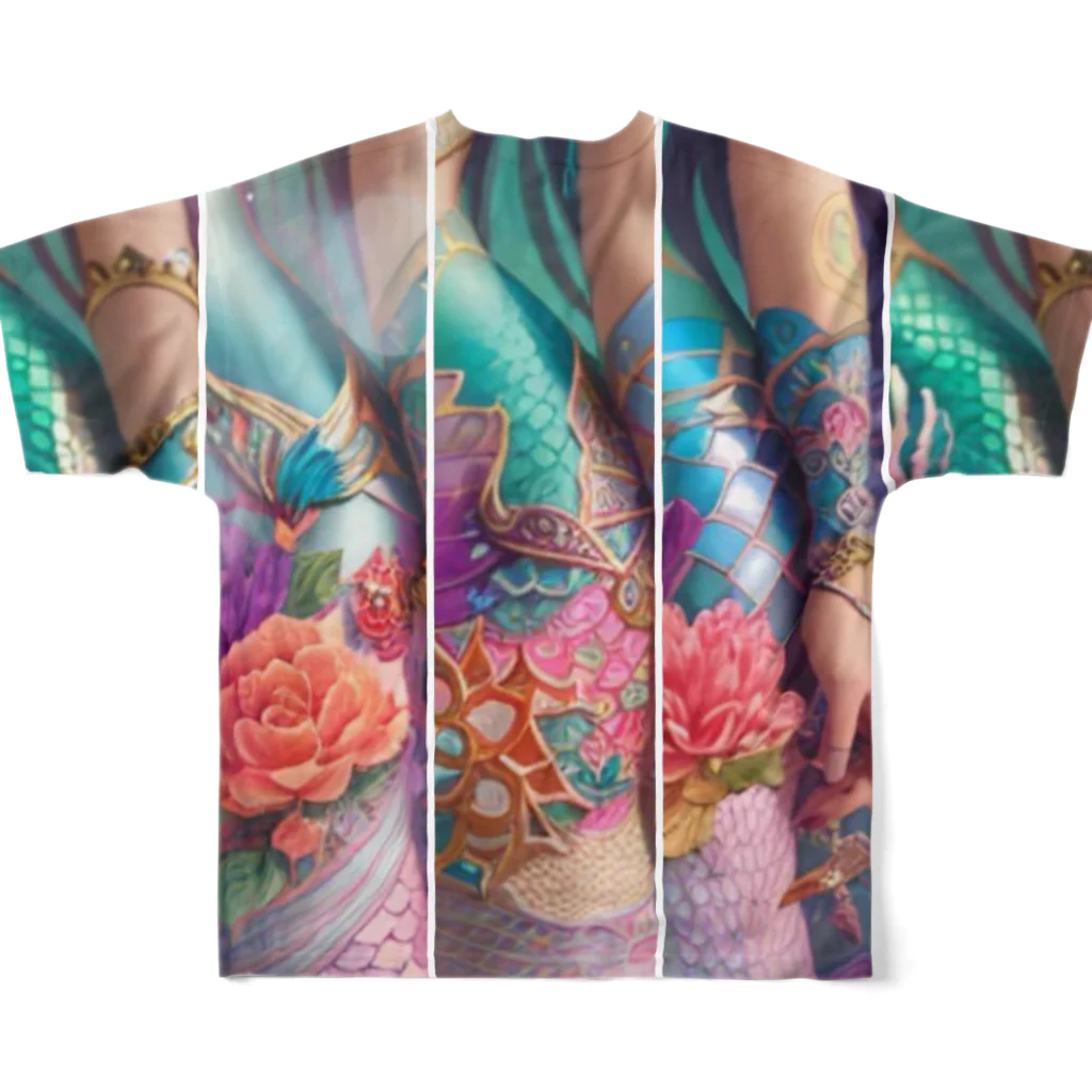 💖宇宙整体♪🌈♪こころからだチャンネル♪💖のmermaid REINA  fashion color フルグラフィックTシャツの背面