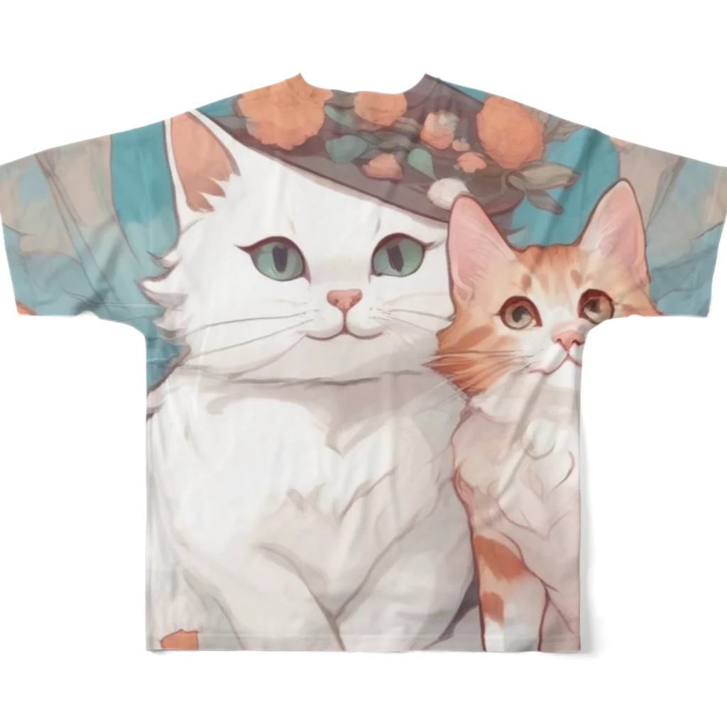 ruiruirの二匹の猫 フルグラフィックTシャツの背面