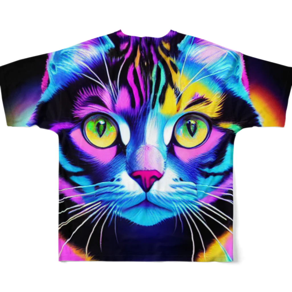 629_CAT_ARTのカラフルサイバーキャット vol2 All-Over Print T-Shirt :back