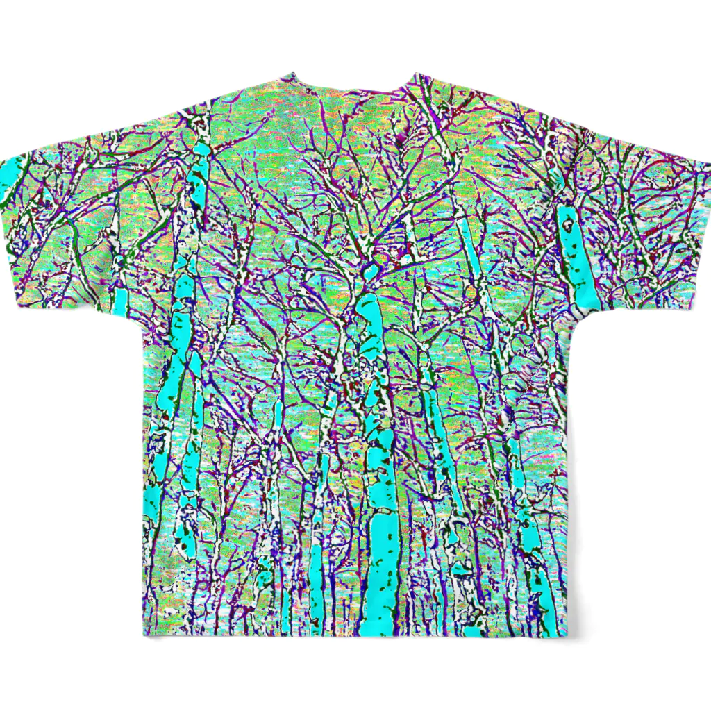 水草のサイケデリックな林 Ⅲ All-Over Print T-Shirt :back