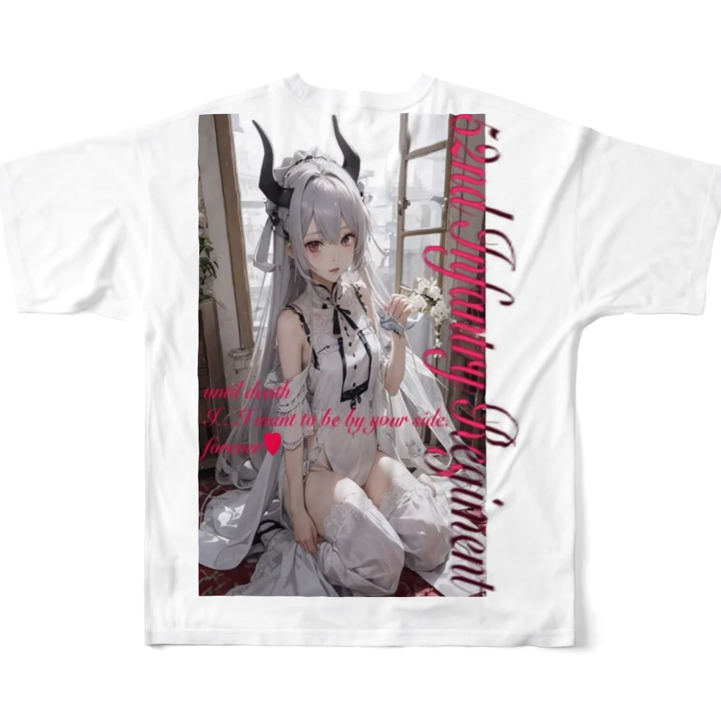 💕第52歩兵連隊💕の可愛い美少女 フルグラフィックTシャツの背面