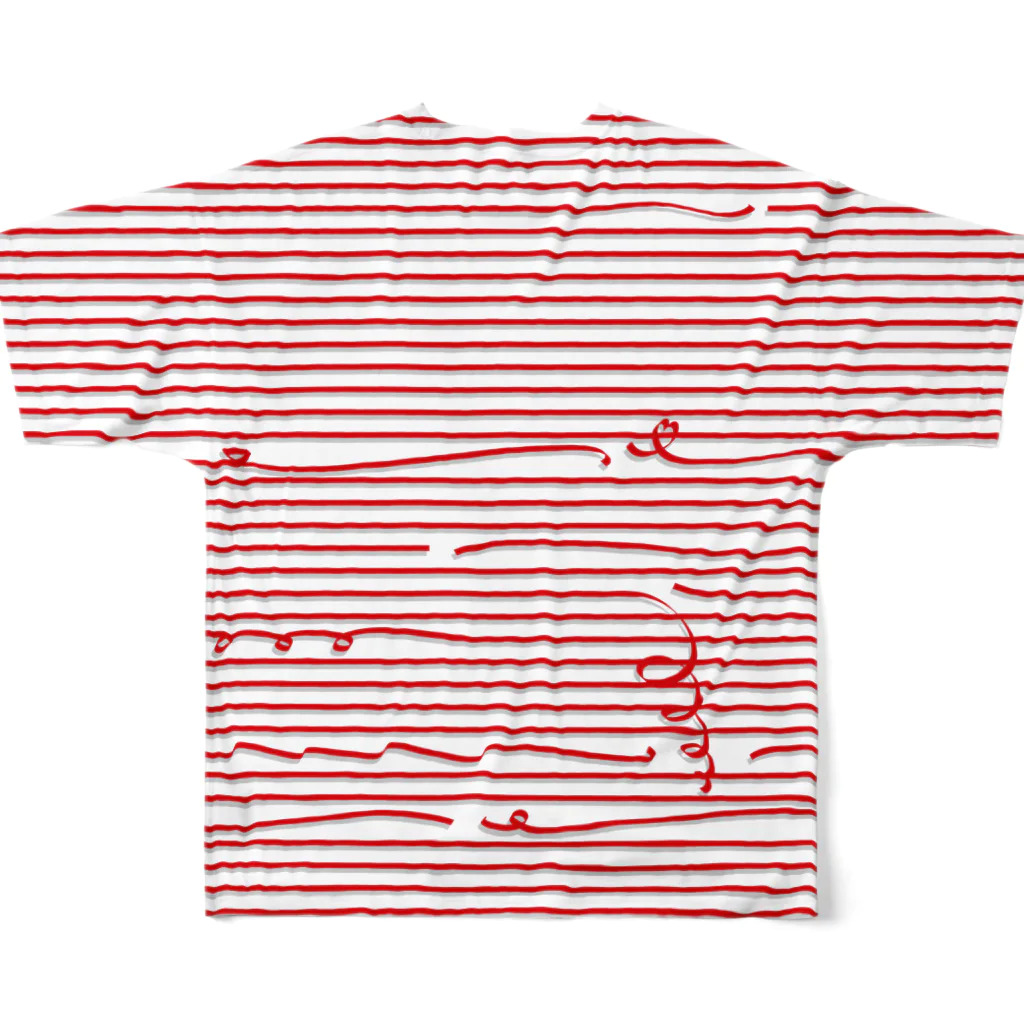 dizzyのRed Stripes フルグラフィックTシャツの背面