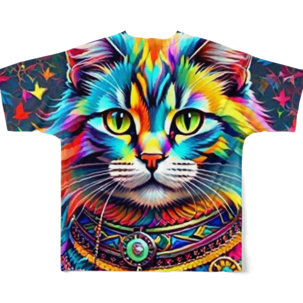 629_CAT_ARTのカラフルキャット6 All-Over Print T-Shirt :back