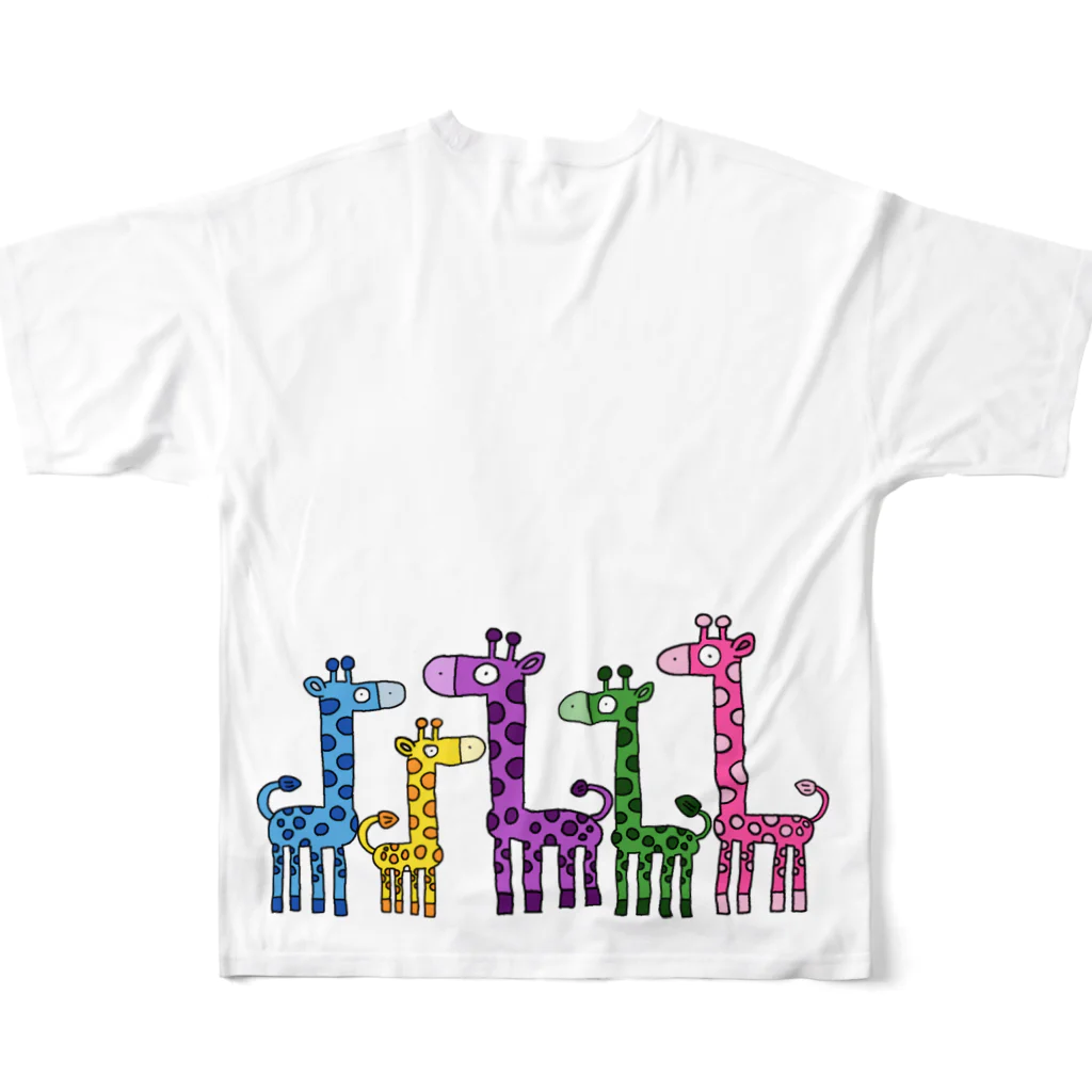 T&S.TWINS.ART.SHOPのカラフルGIRAFFE All-Over Print T-Shirt :back