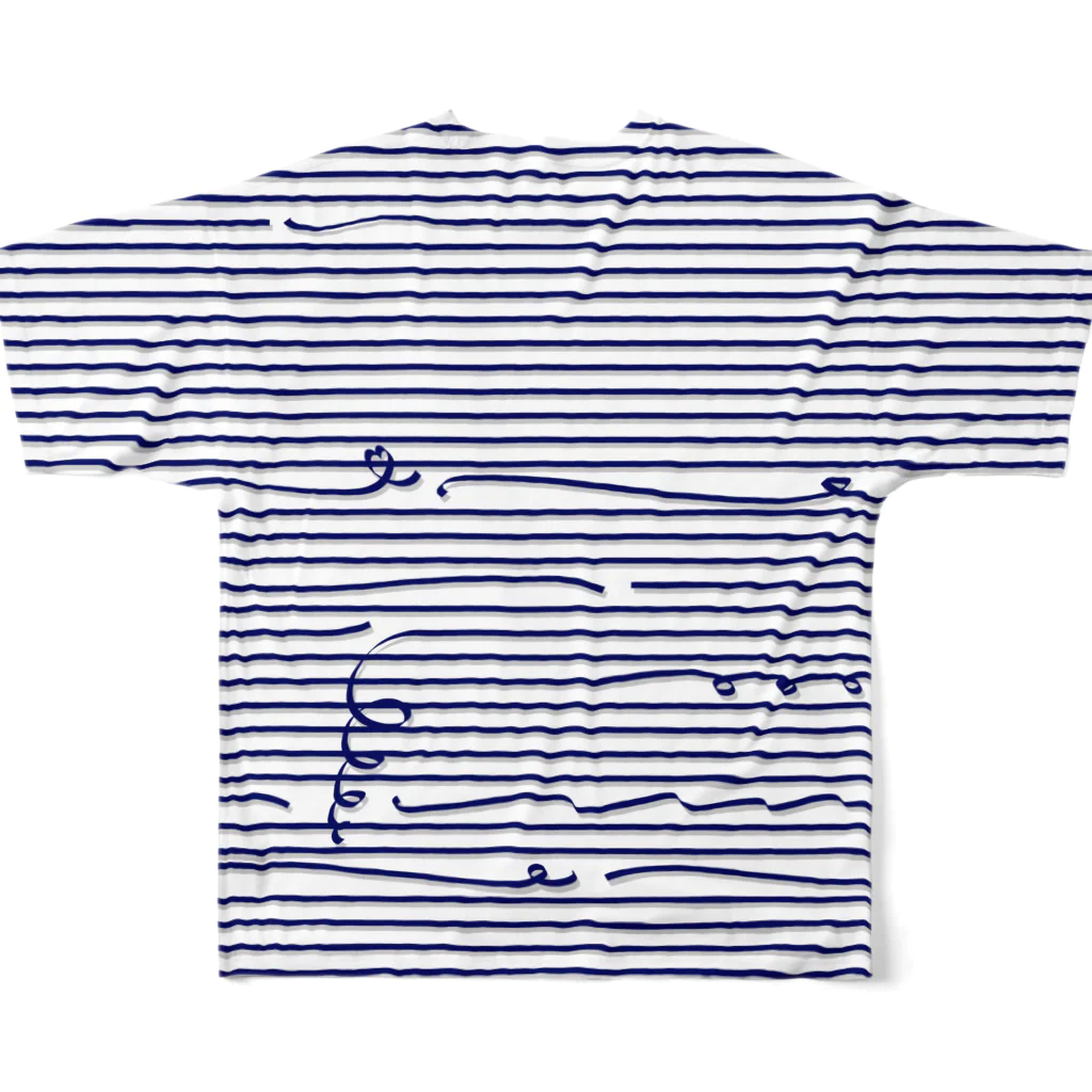 dizzyのNavy Stripes 2 All-Over Print T-Shirt :back