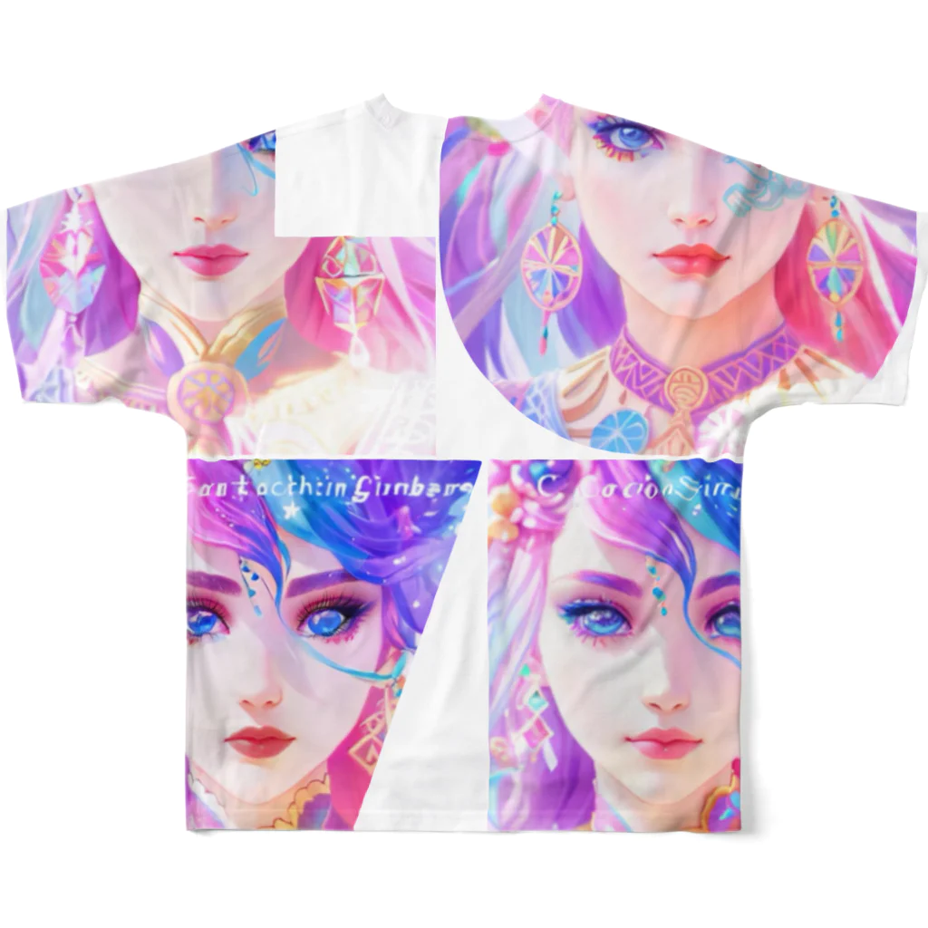 💖宇宙整体♪🌈♪こころからだチャンネル♪💖のuniversal mermaid REINA All-Over Print T-Shirt :back