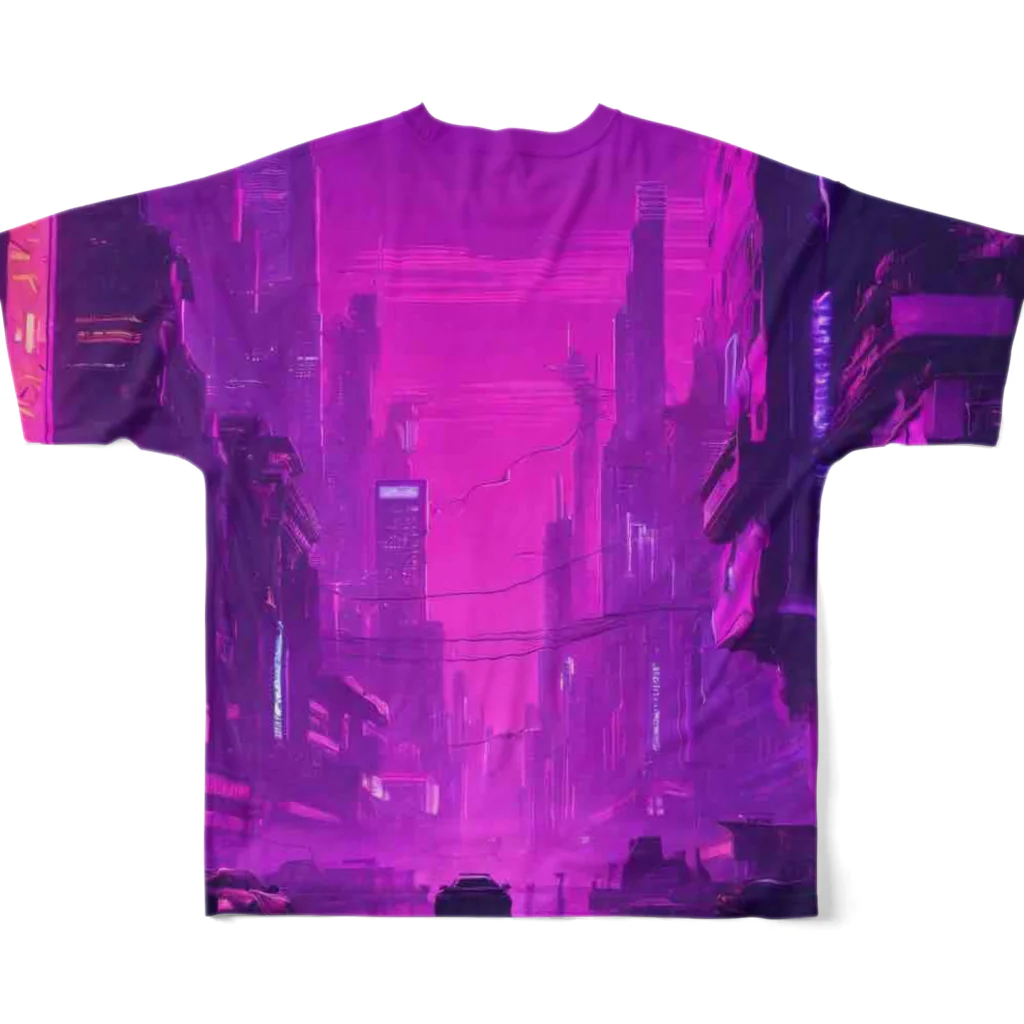 3tomo6's shopのpurple フルグラフィックTシャツの背面