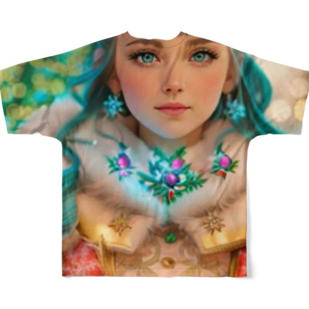 💖宇宙整体♪🌈♪こころからだチャンネル♪💖のmerry Christmas 癒しのチカラ フルグラフィックTシャツの背面