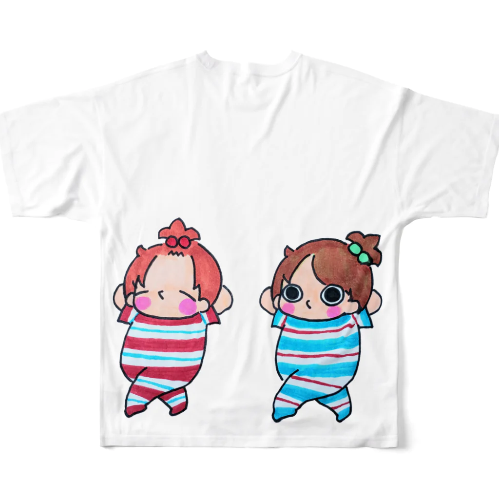 ぽこすけのぽことこ フルグラフィックTシャツの背面