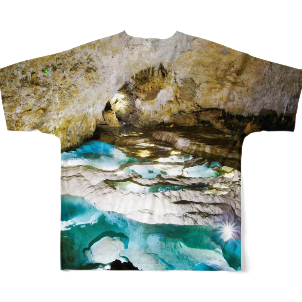 Claude-Morphineのリムストーンプール（沖永良部島・洞窟） All-Over Print T-Shirt :back