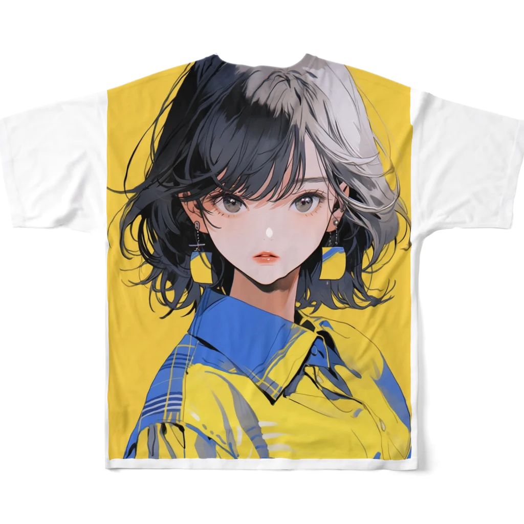 yanagi029のワイシャツ女子 フルグラフィックTシャツの背面