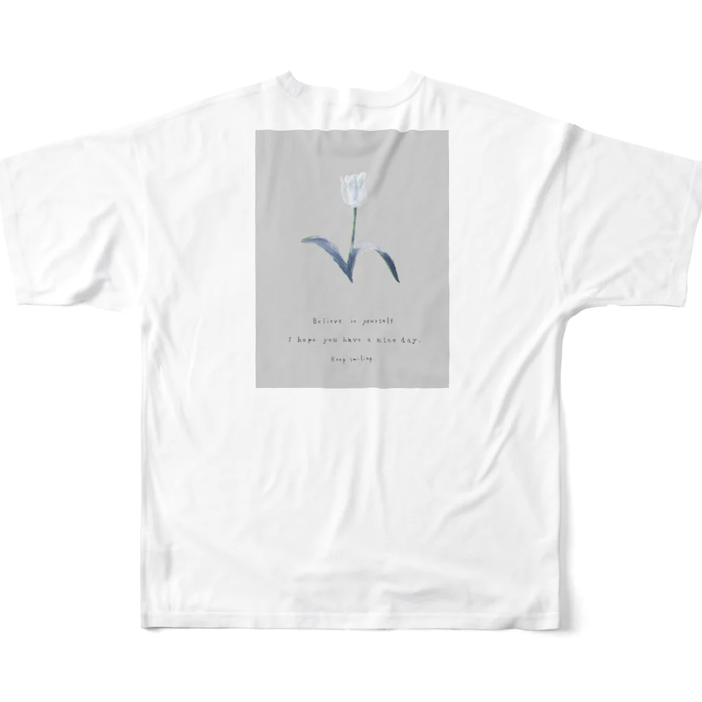 rilybiiの* powder snow antique blue All-Over Print T-Shirt :back