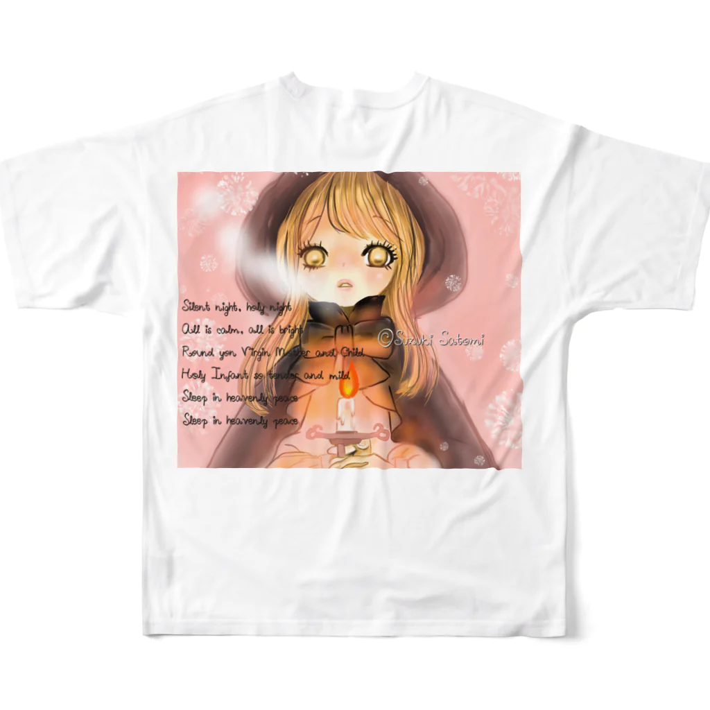 Suzuki Satomi の聖なる夜 フルグラフィックTシャツの背面