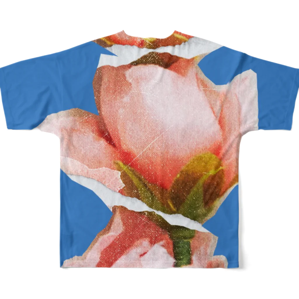 popo2の押しつけたバラ All-Over Print T-Shirt :back
