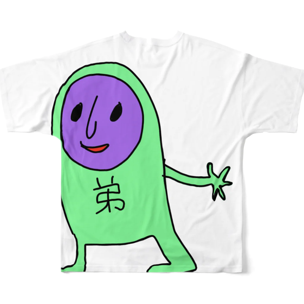 【雑貨・衣類】黒柳屋総本店の弟者様 フルグラフィックTシャツの背面