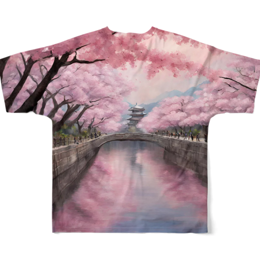 　Mtスペースの#日本桜 フルグラフィックTシャツの背面