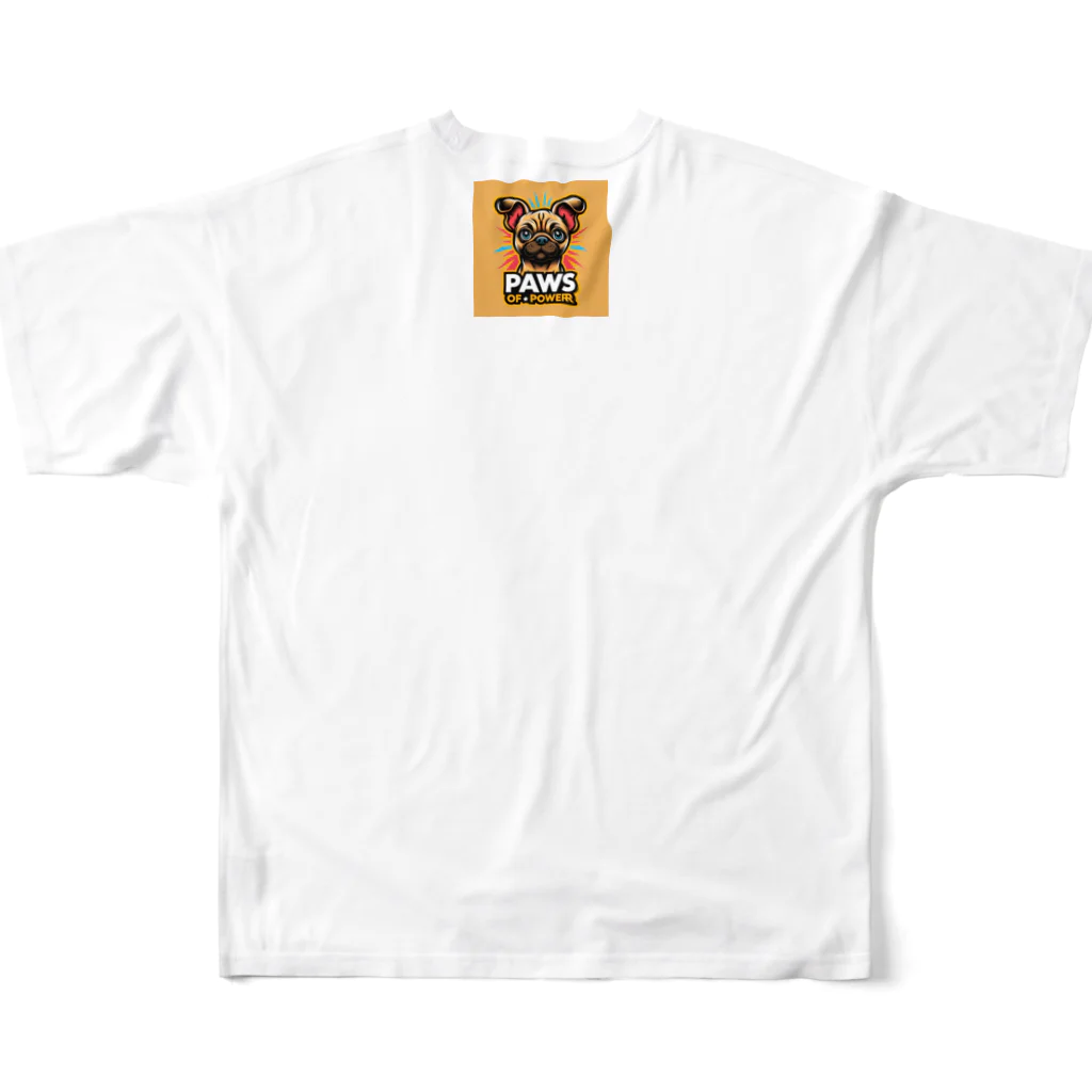 Urban pawsのパグチワワ「Paws of Power」 フルグラフィックTシャツの背面