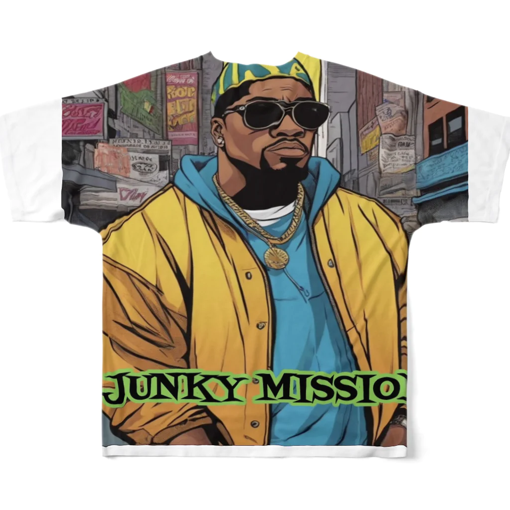 junky-missionのjunky mission collection フルグラフィックTシャツの背面