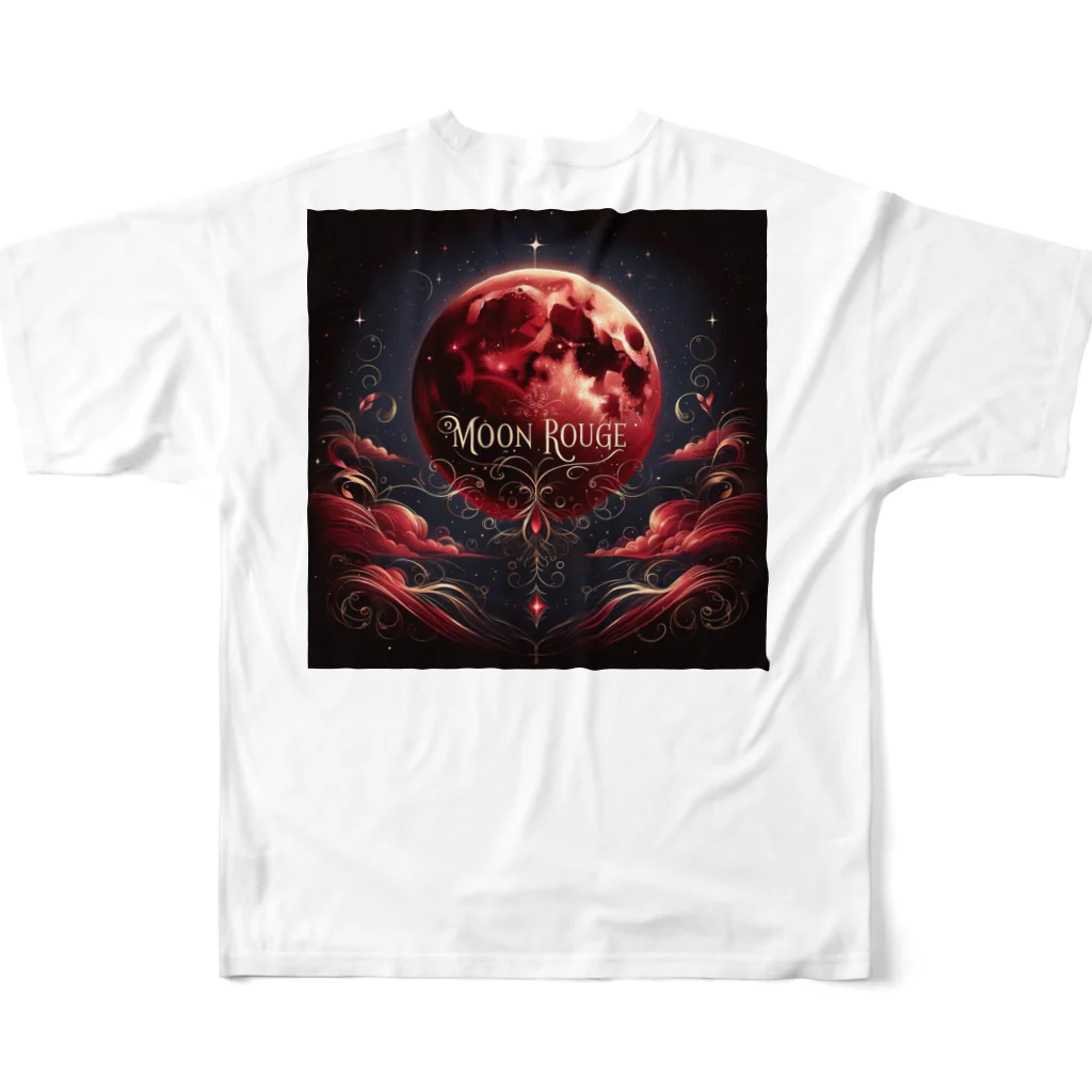 いざさんのMOON ROUGE - 紅の月の魅力をあなたに フルグラフィックTシャツの背面