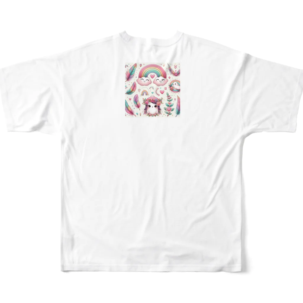 safarin001の羽と虹のファンタジー All-Over Print T-Shirt :back