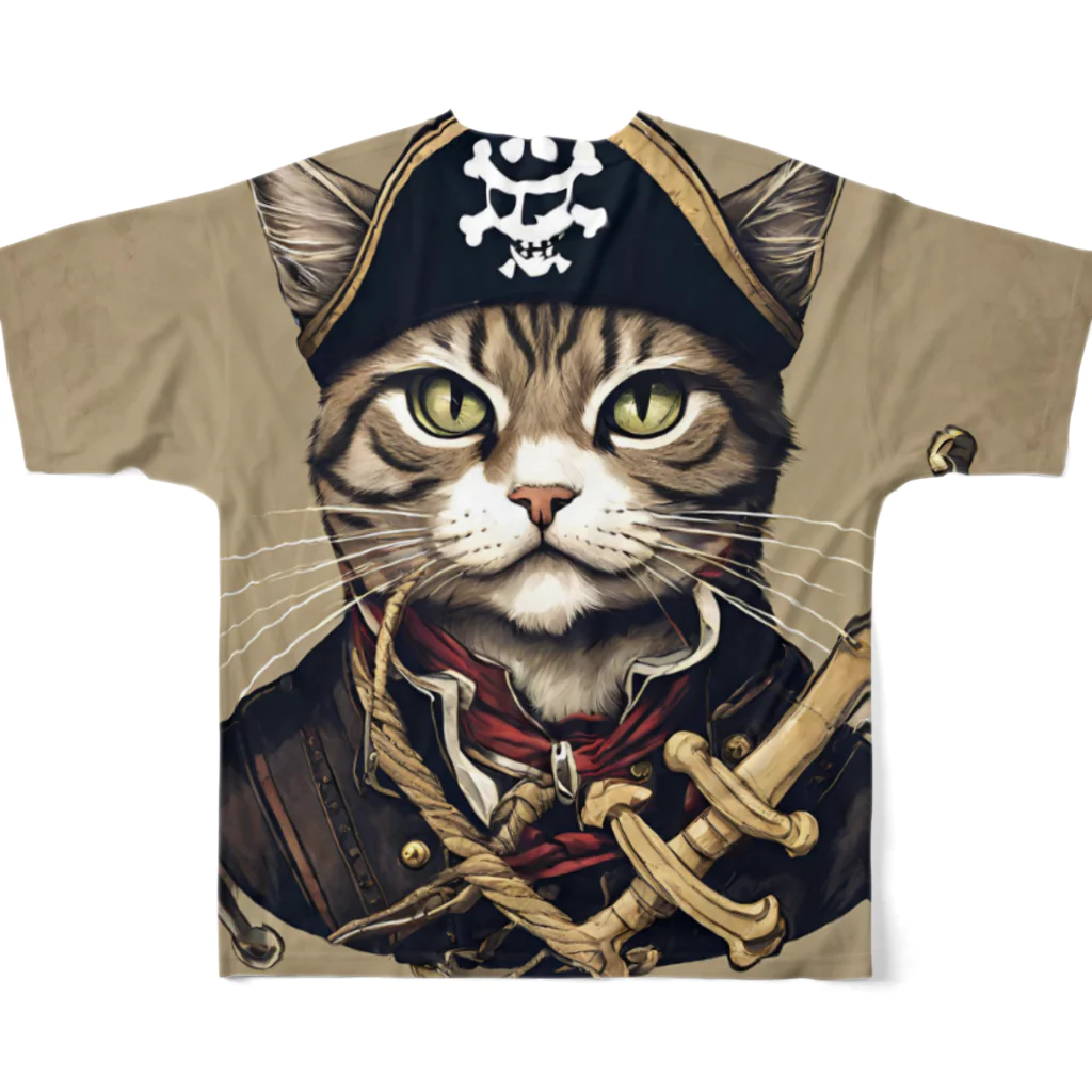 Jj-O_O-Jjの猫海賊団シリーズ★バロン船長 All-Over Print T-Shirt :back