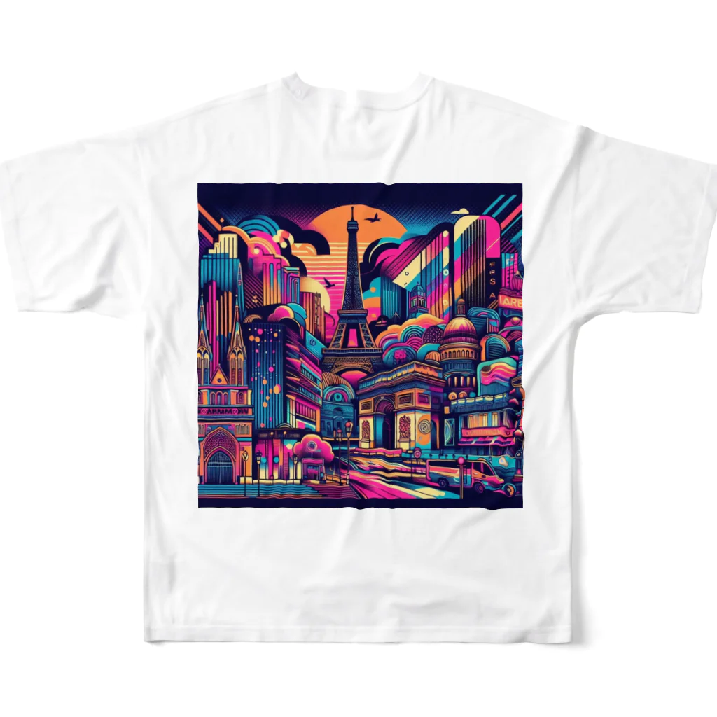 JUPITERのパリの街並み❷ All-Over Print T-Shirt :back