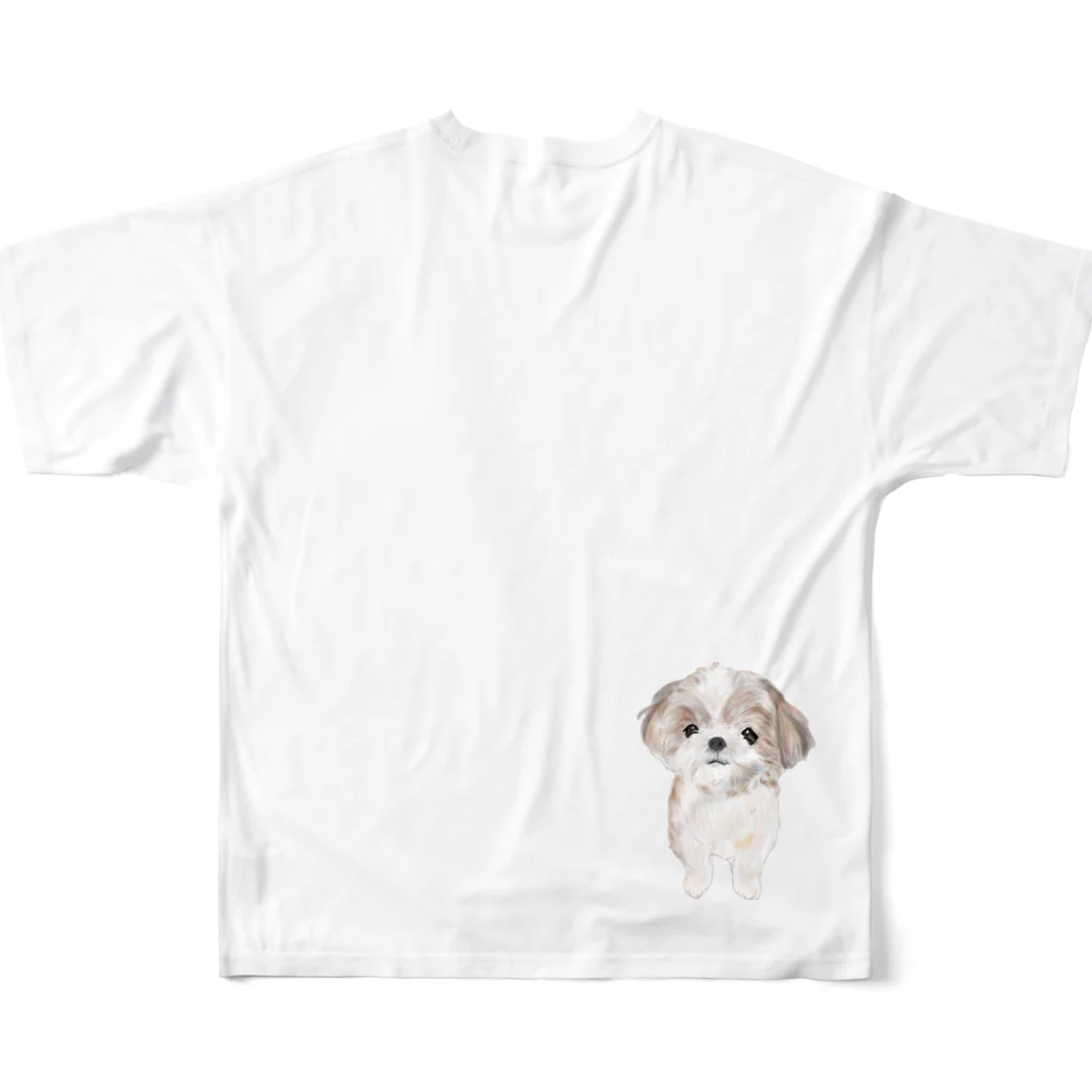 hanapecha_wannyanのシーズーちゃんおすましポーズ All-Over Print T-Shirt :back