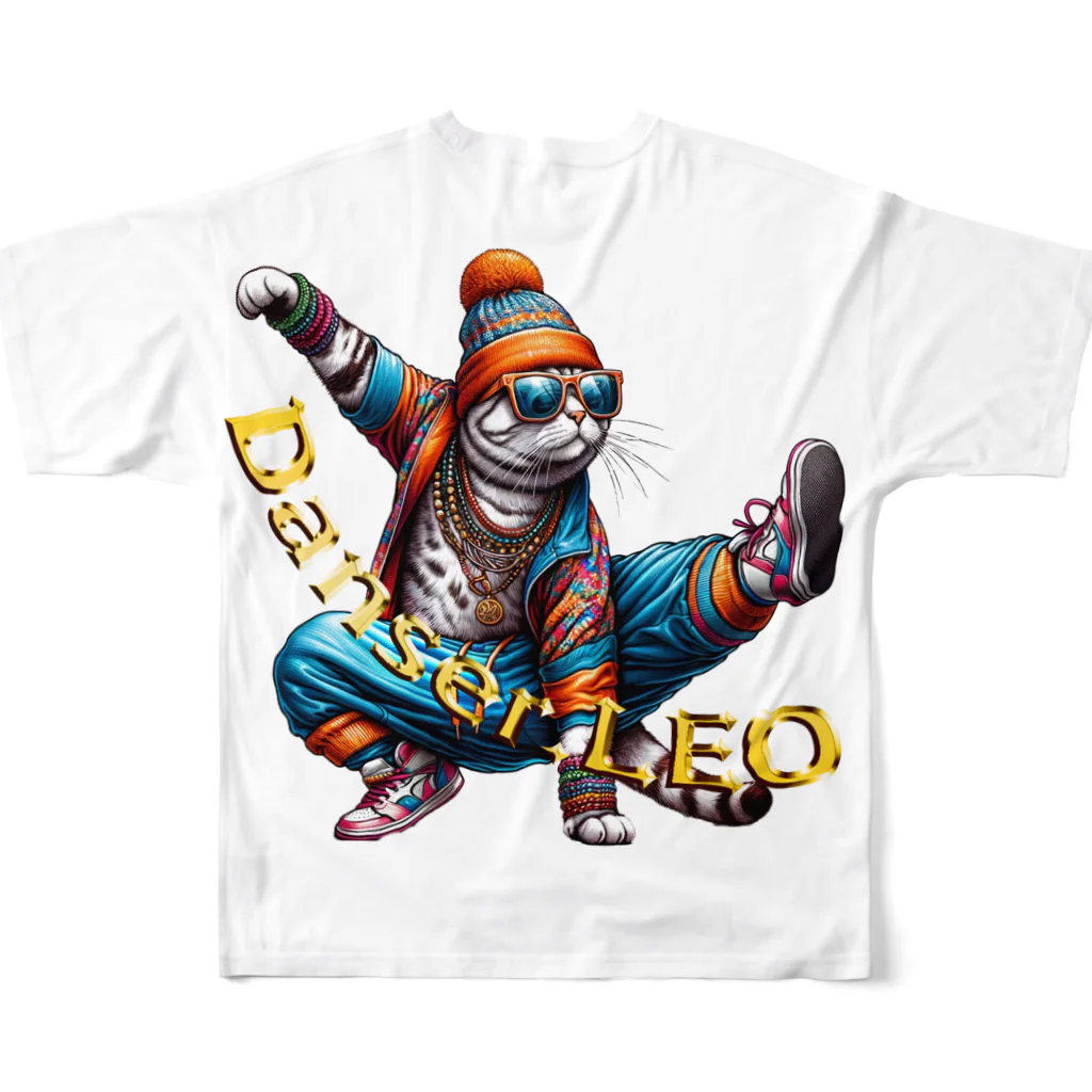 HIPHOPぬこ様のDanser.LEO(ダンサー・れお) All-Over Print T-Shirt :back