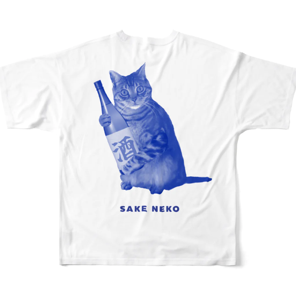 毎日ころりんのSAKE NEKO フルグラフィックTシャツの背面