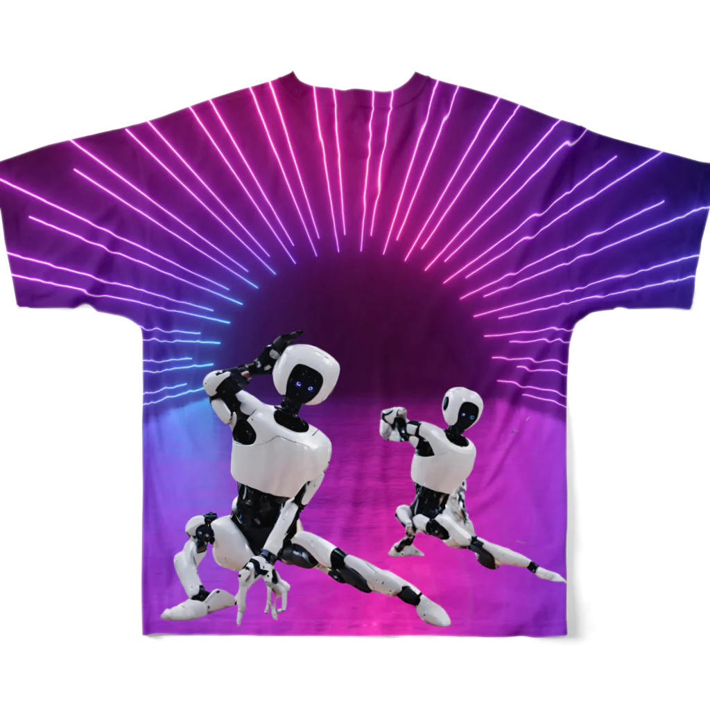 MEGROOVEの踊るロボット🤖 フルグラフィックTシャツの背面