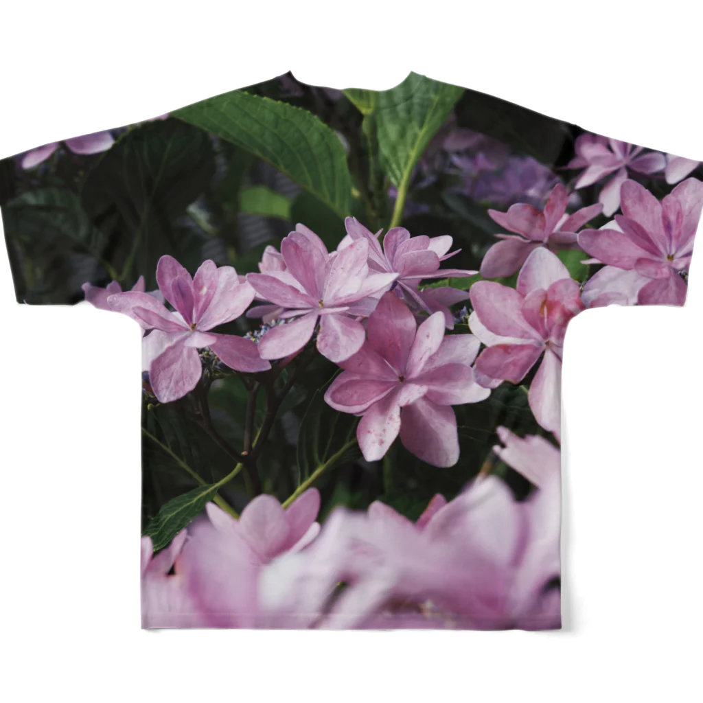 NEGA97の大きな紫陽花ボーダー All-Over Print T-Shirt :back