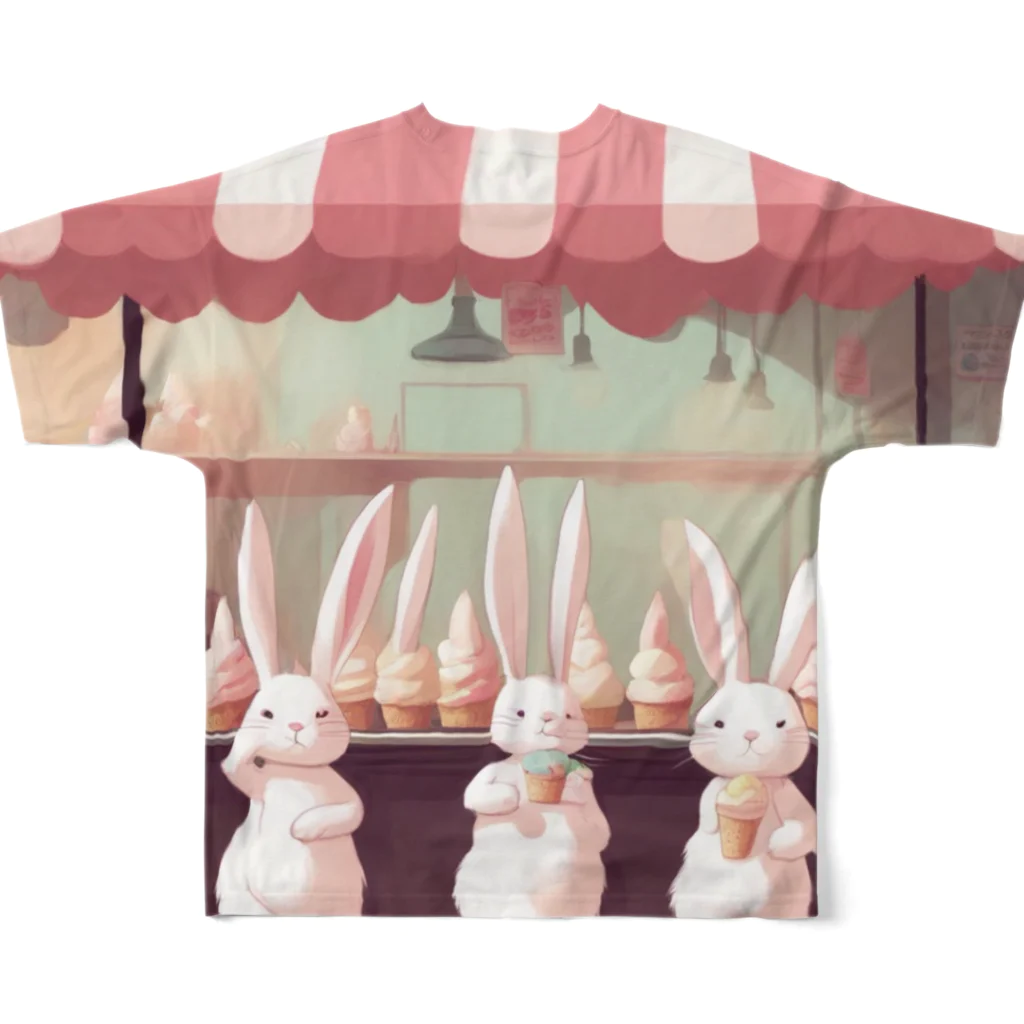 NaROOMのPopular Rabbit 🐰 フルグラフィックTシャツの背面