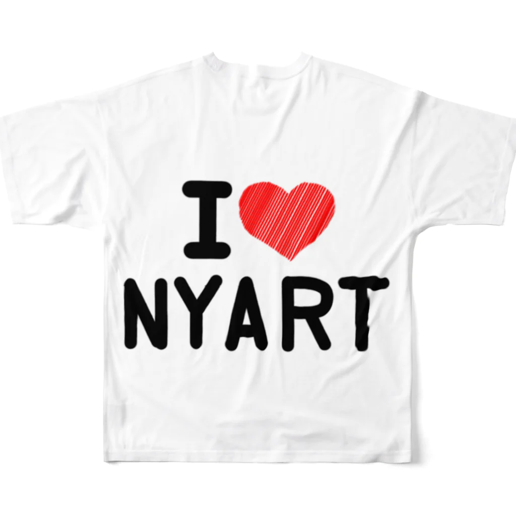 kotのニャアート作品「Ｉ♡ＮＹＡＲＴ」パート2 풀그래픽 티셔츠の背面