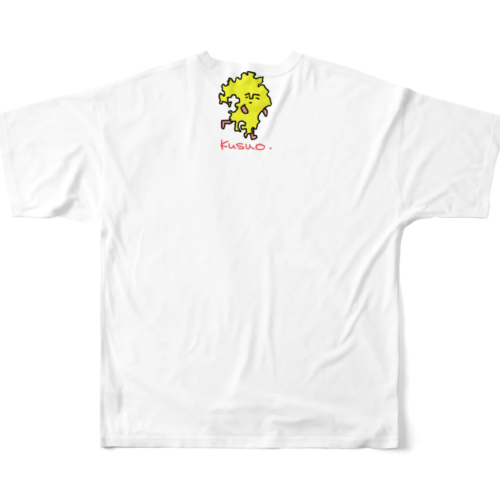 鹿と仏 SHIKA TO HOTOKEのクスオくん(九州男) フルグラフィックTシャツの背面