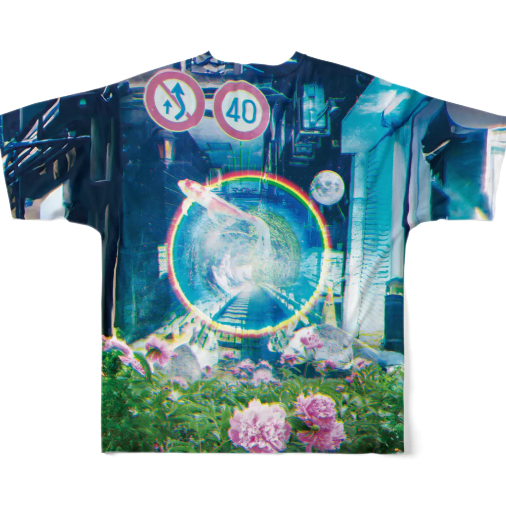 人類と宇宙の極楽浄土Portal フルグラフィックTシャツの背面
