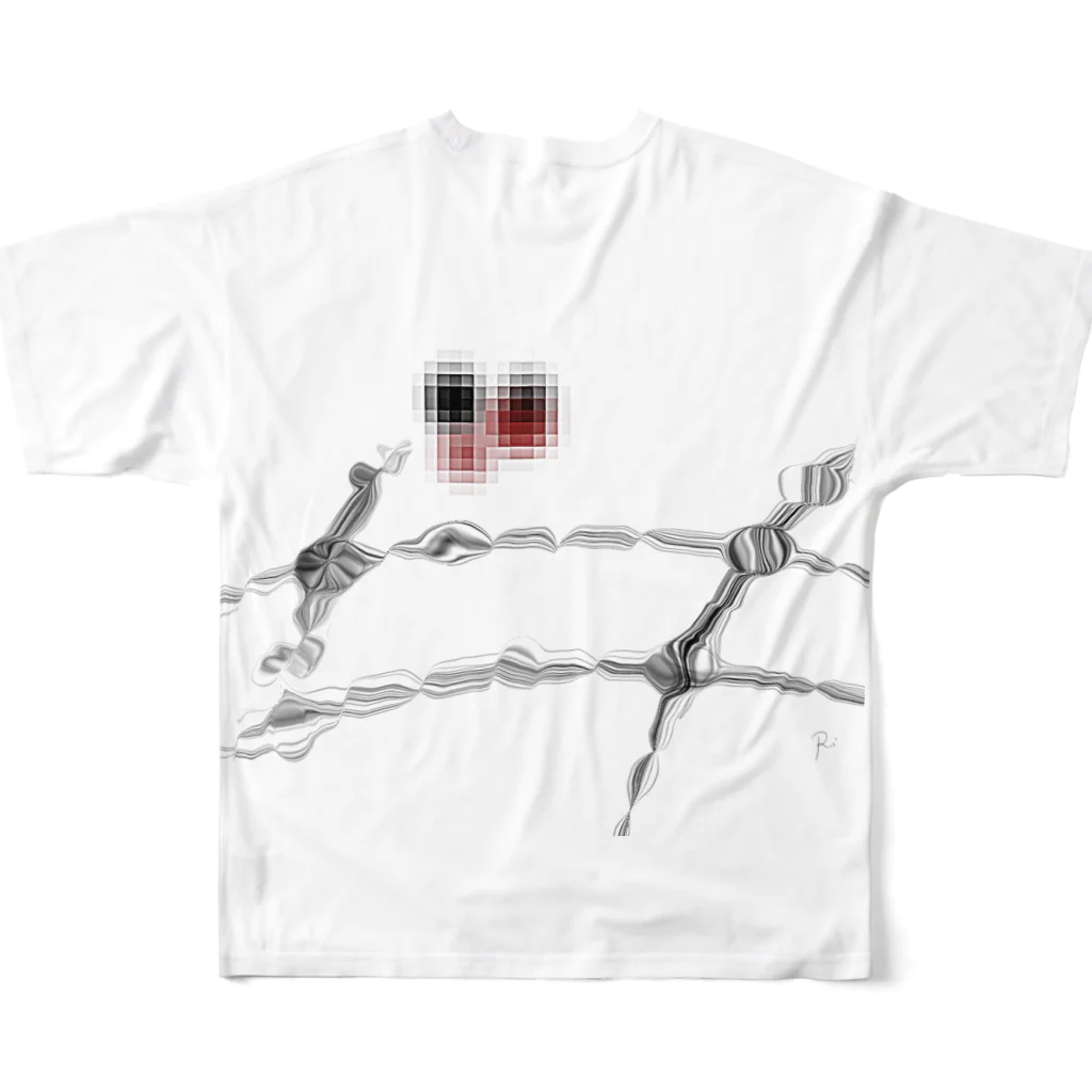 lovely_milkのsenren-wave All-Over Print T-Shirt :back