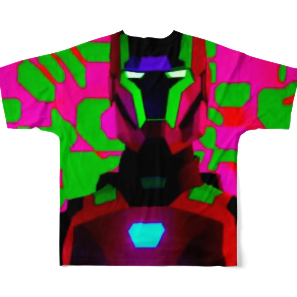 cyborg_dot_comのサブスク好きのビゲポ フルグラフィックTシャツの背面