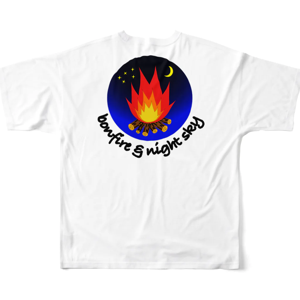 CRACKERのbonfire&night sky フルグラフィックTシャツの背面