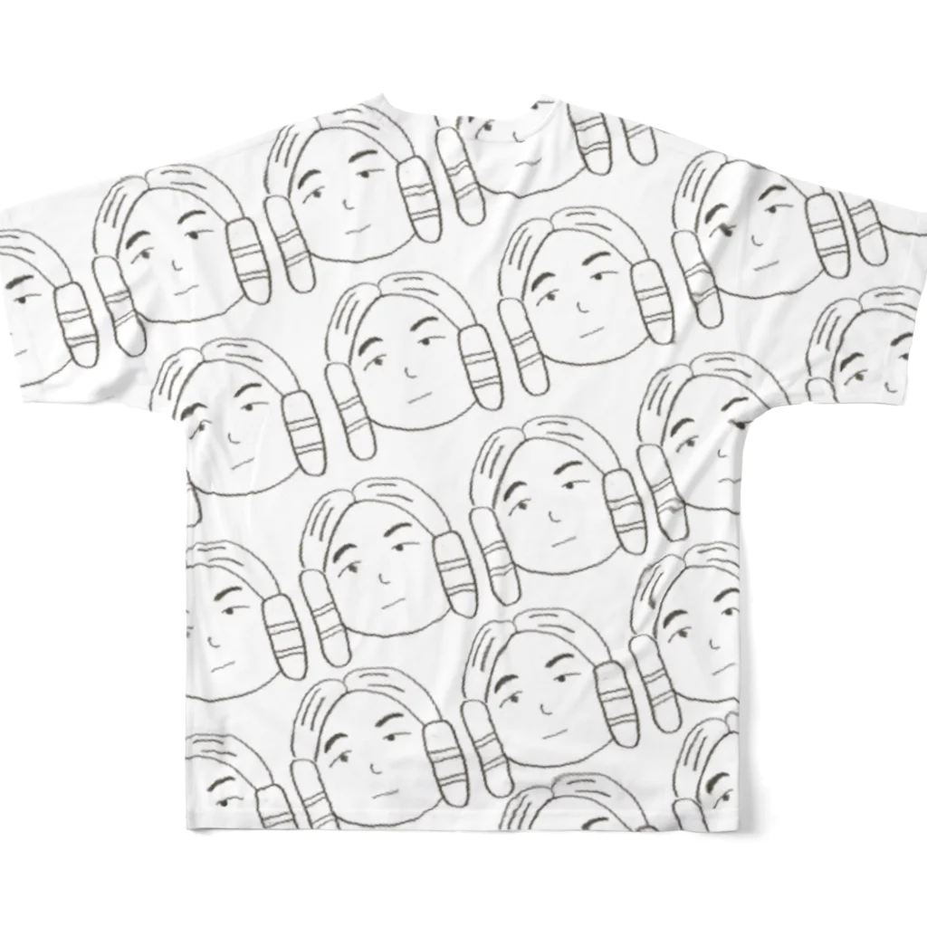 がらぱごす神社のけらいくん All-Over Print T-Shirt :back