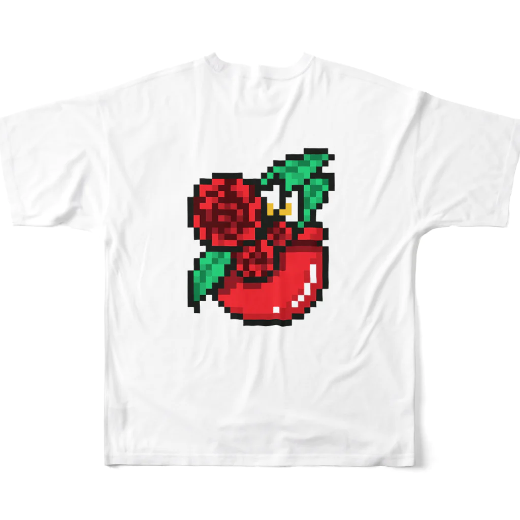 りんご飴Lv100🍎もりりんのりんご飴Lv100 フルグラフィックTシャツの背面