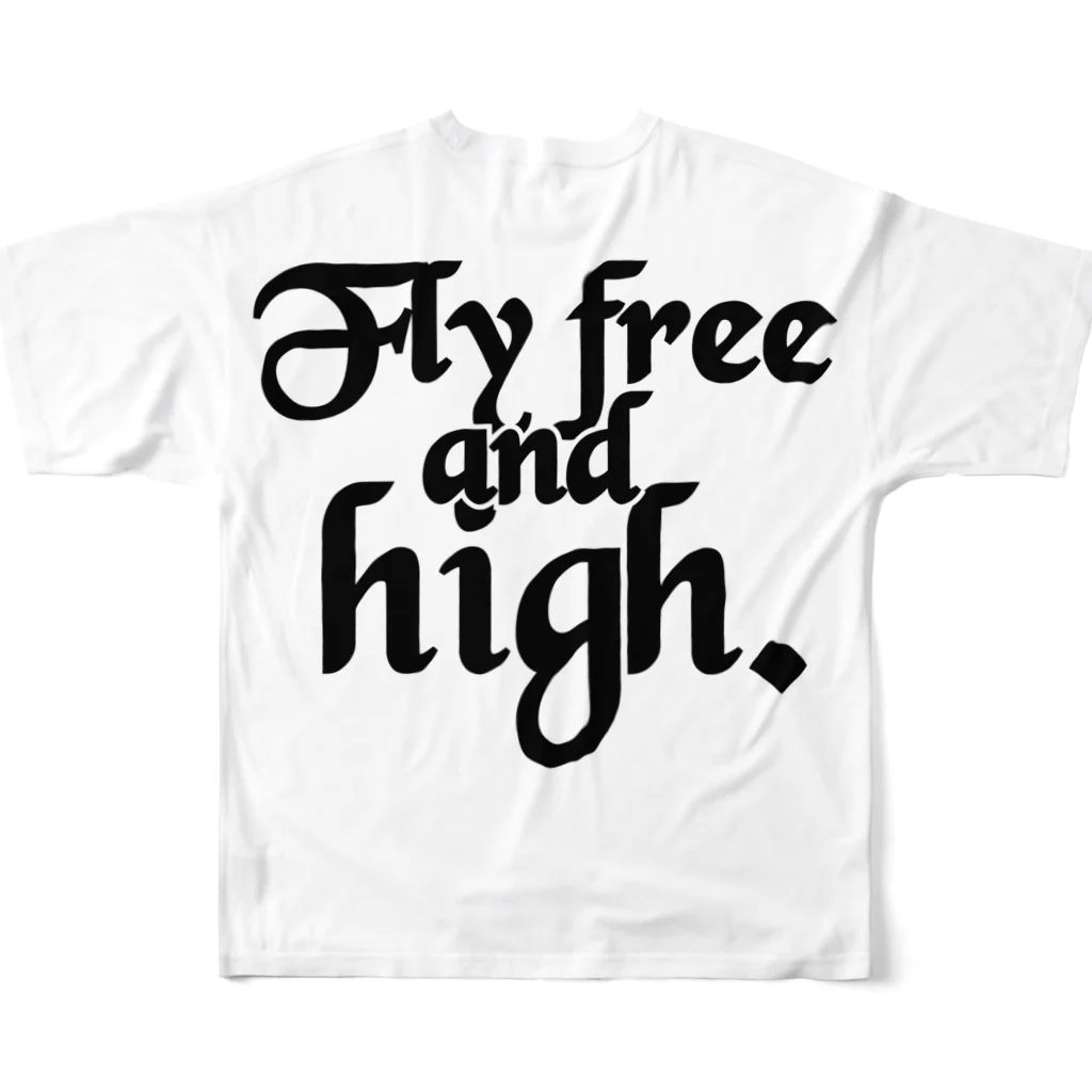 TaDan_StoreのFly free and high.【背面】 フルグラフィックTシャツの背面