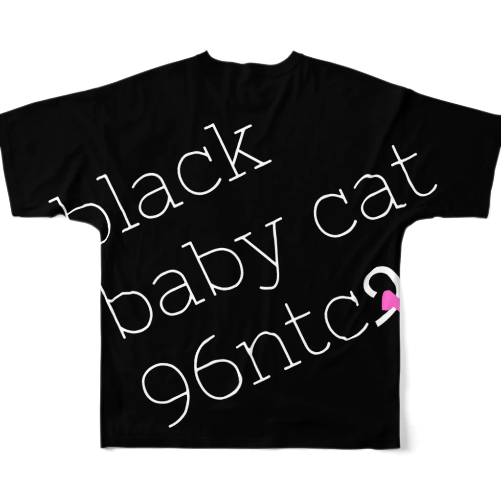 黒猫たんとちゃんのblack baby cat フルグラフィックTシャツの背面