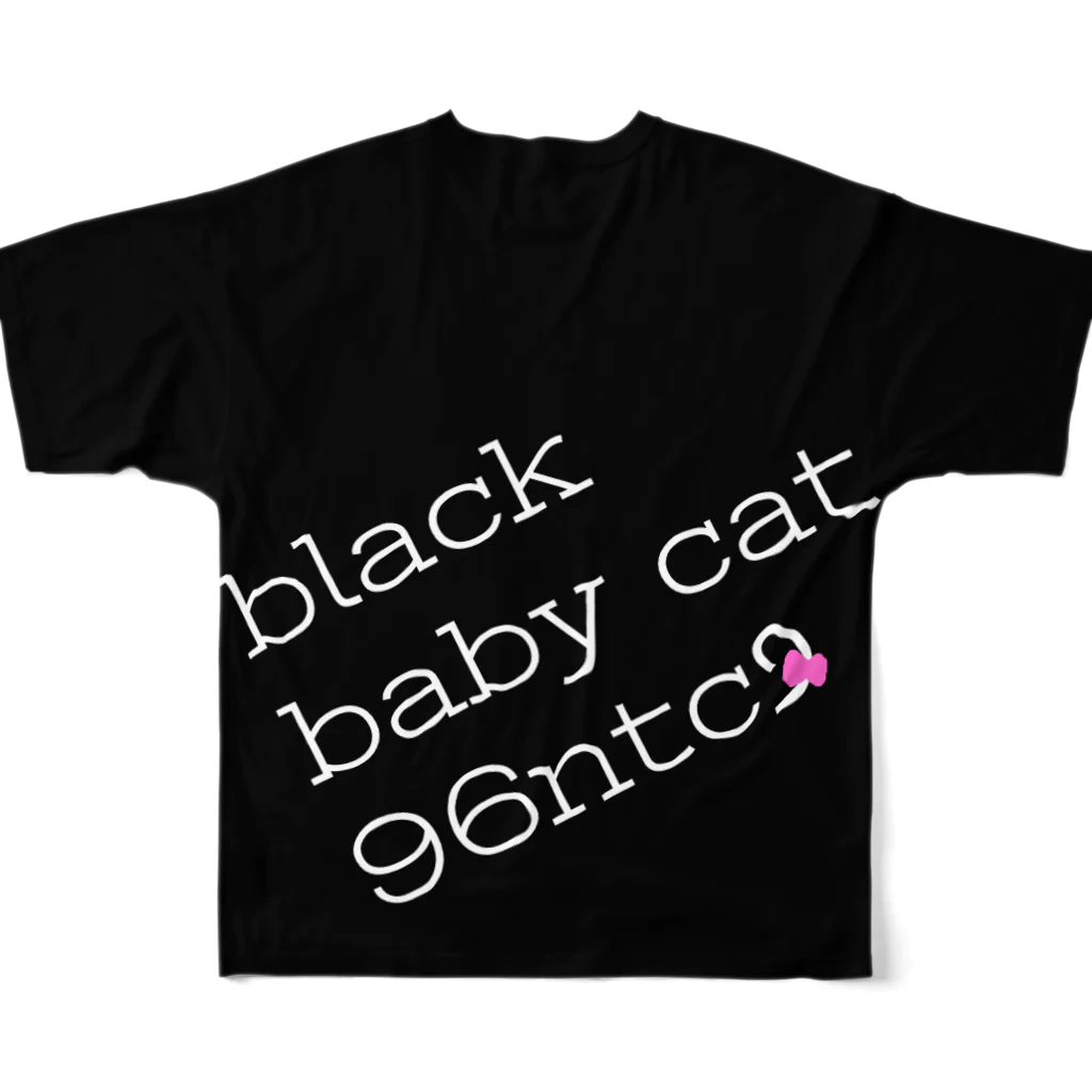 黒猫たんとちゃんのblack baby cat フルグラフィックTシャツの背面