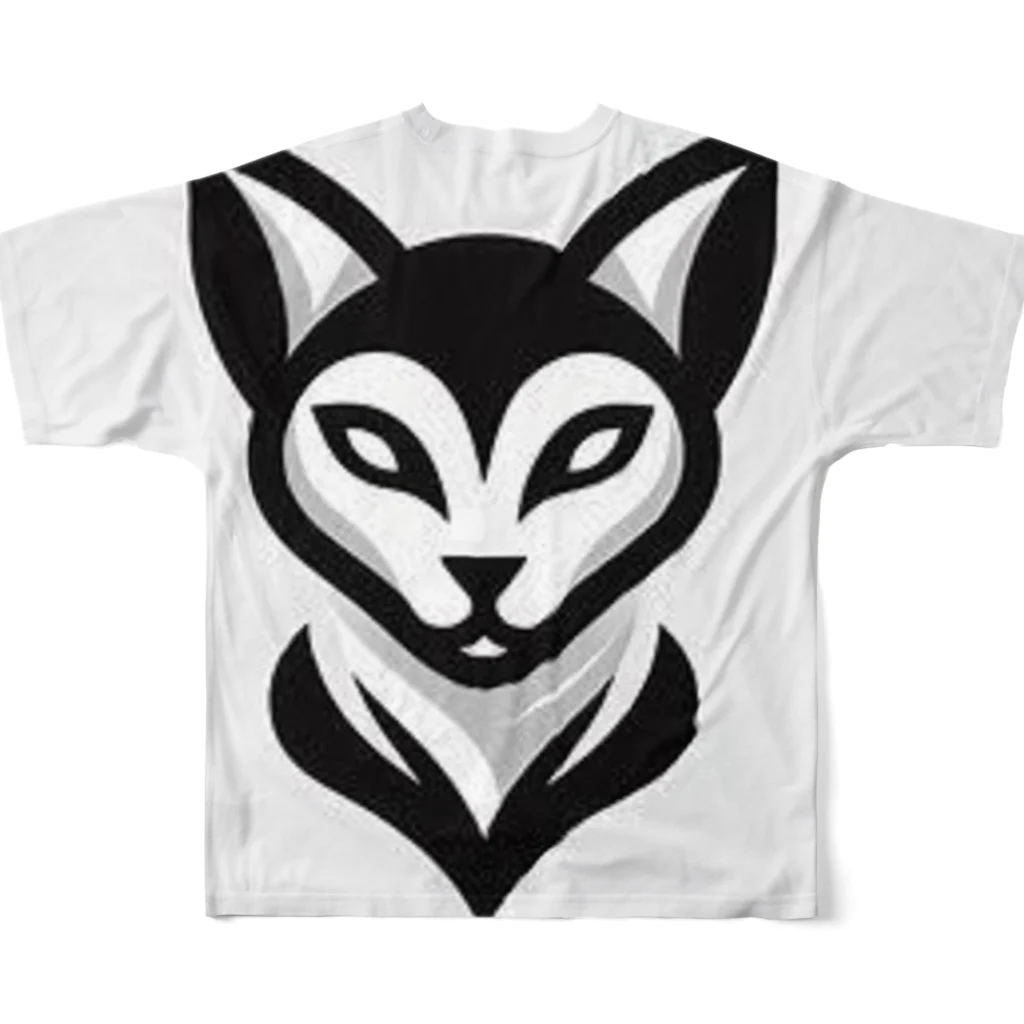 アニマルアーティファクトの猫ロゴ All-Over Print T-Shirt :back