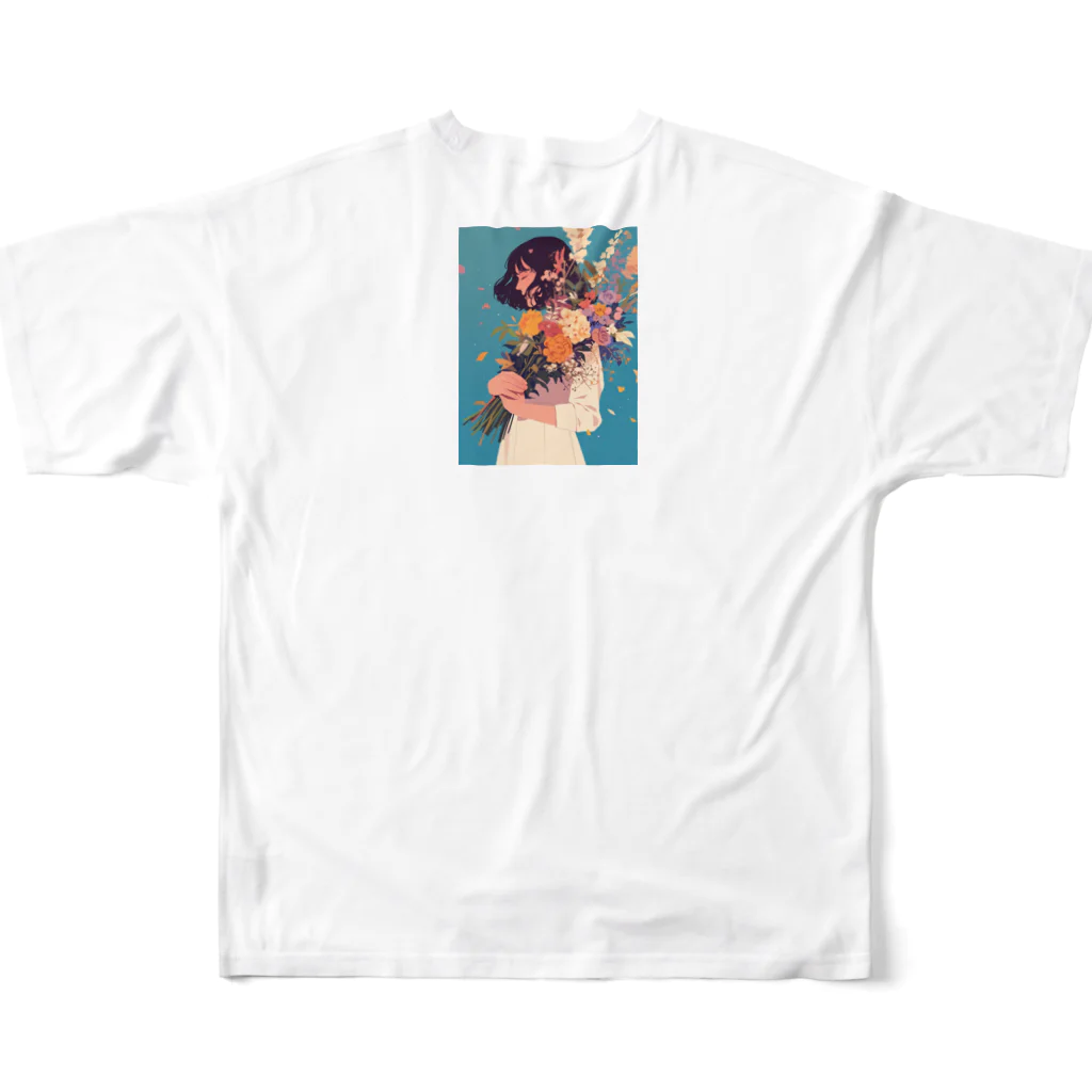 AQUAMETAVERSEの花束をあなたに　Hime  2530 All-Over Print T-Shirt :back