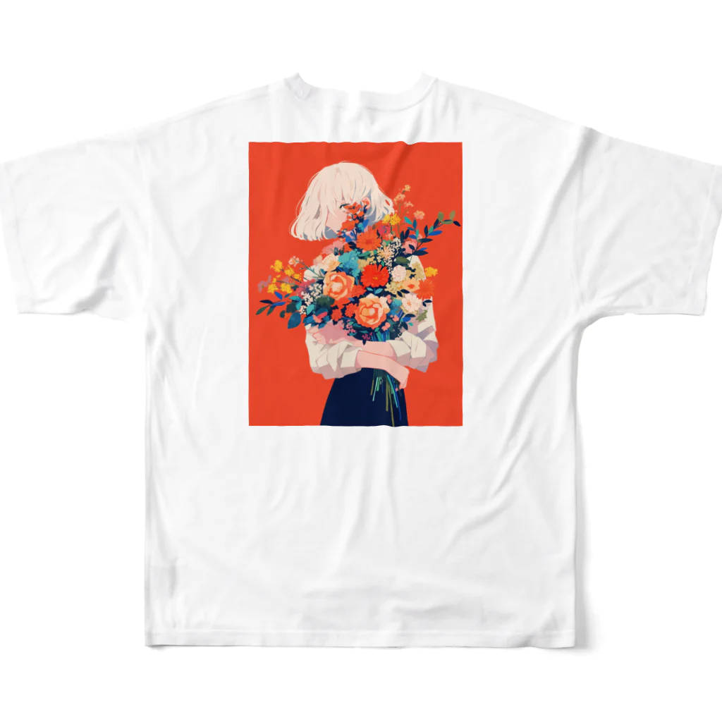 AQUAMETAVERSEの花束をあなたに　Hime  2530 All-Over Print T-Shirt :back