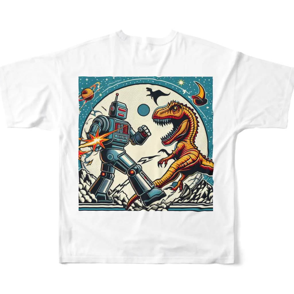 Y..Tのロボットと恐竜の戦いシリーズ All-Over Print T-Shirt :back