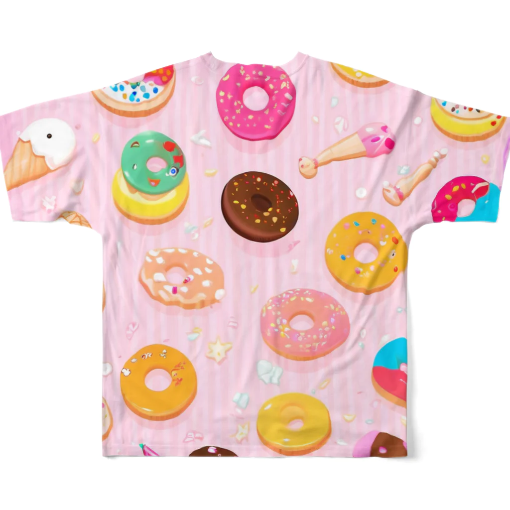 MEGROOVEのドーナツいっぱい🍩 All-Over Print T-Shirt :back