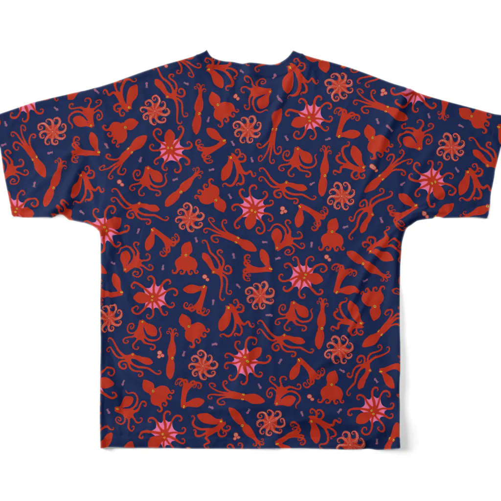oba:obaの蛸がいっぱい All-Over Print T-Shirt :back