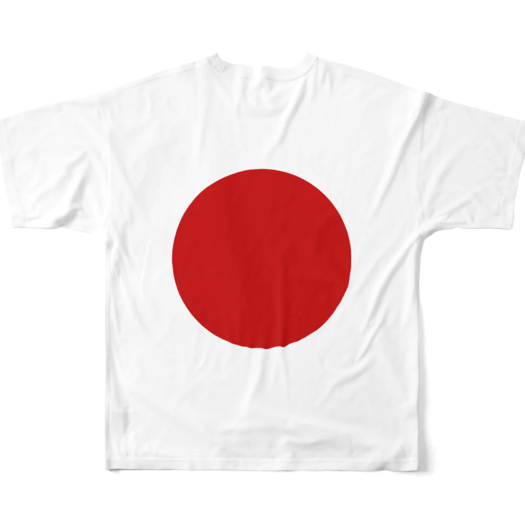 お絵かき屋さんの日本の国旗 フルグラフィックTシャツの背面